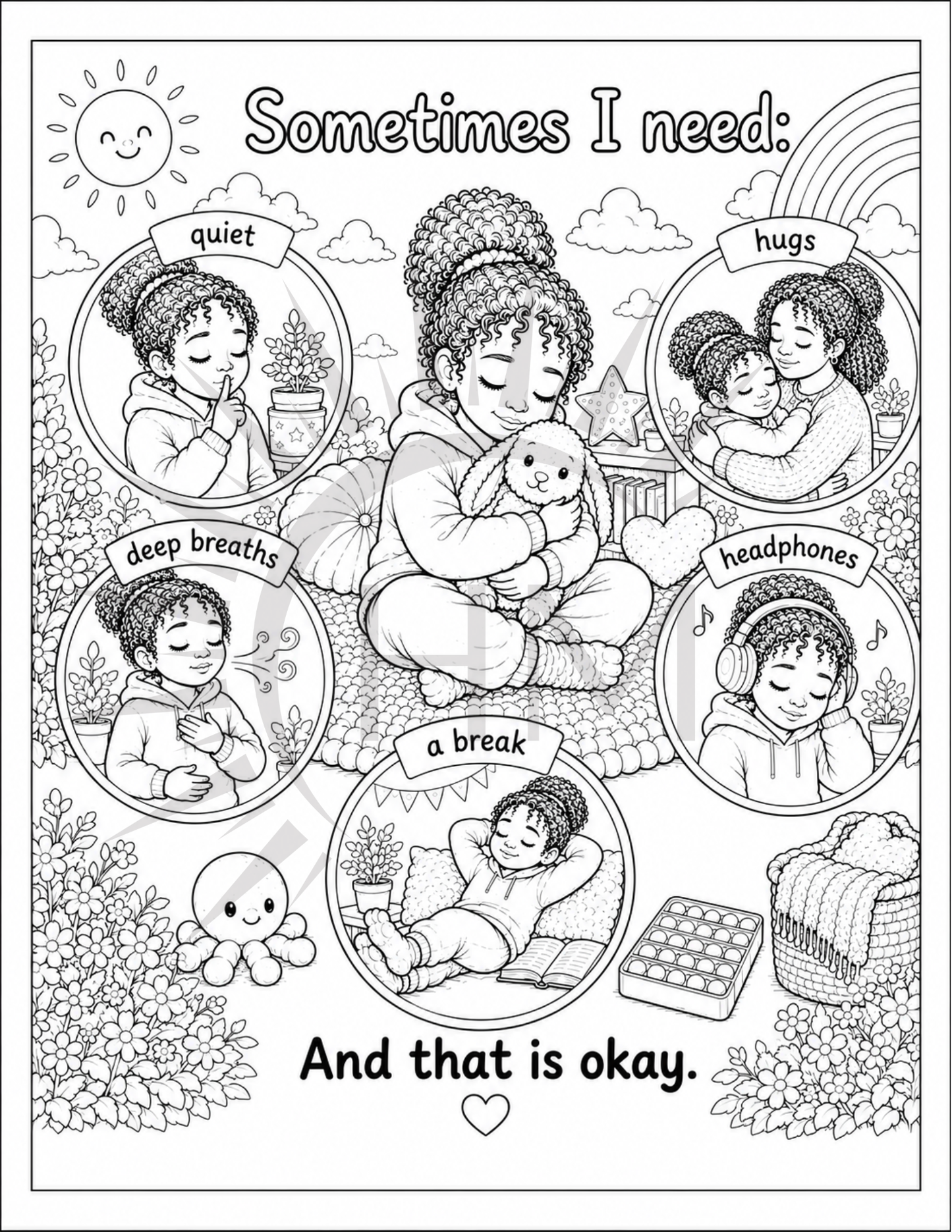 My Mind is too Loud Coloring Pages