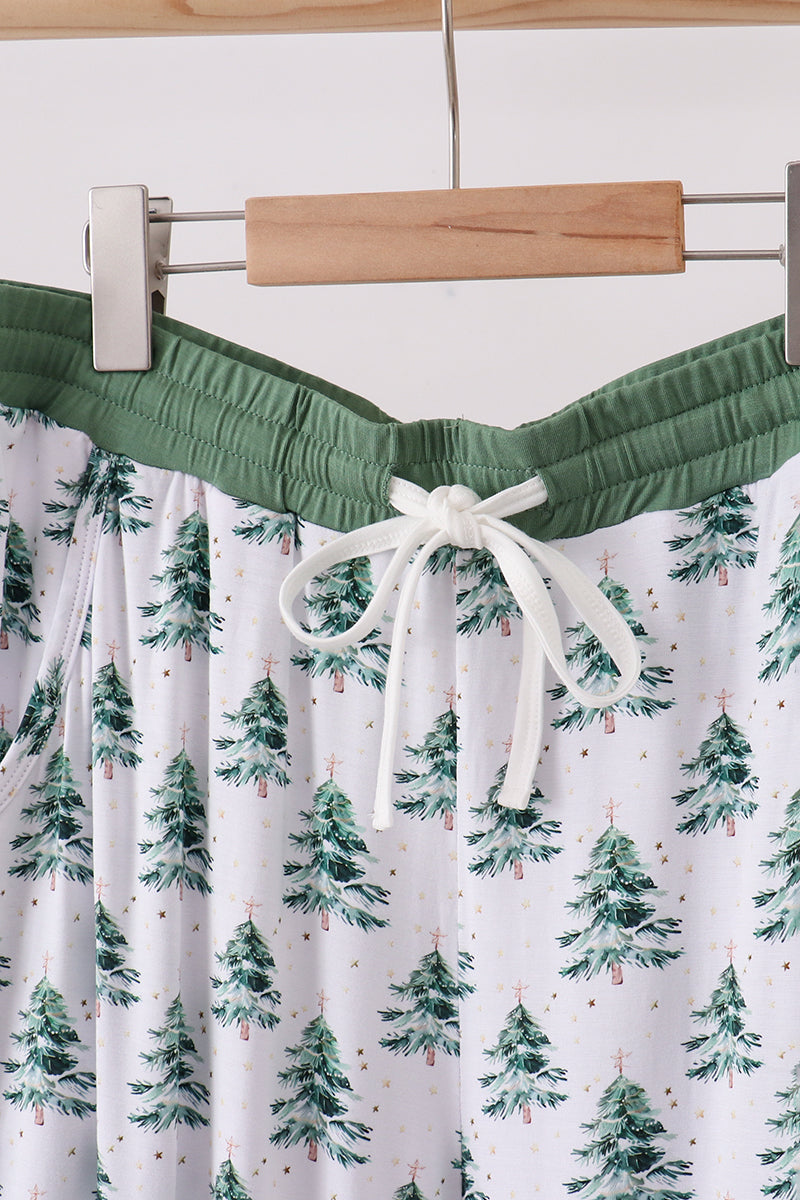 Green Christmas tree bamboo pajama set