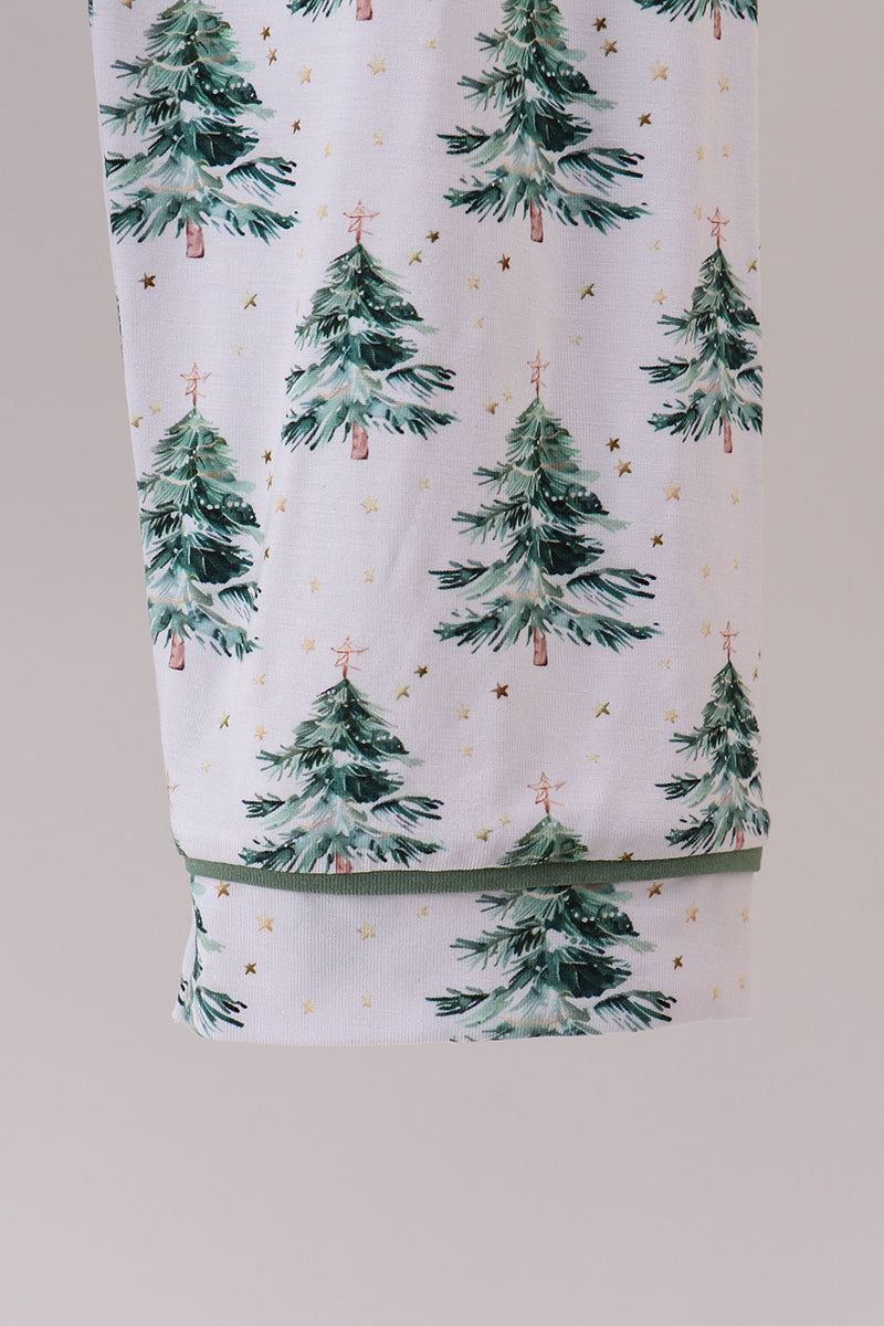 Green Christmas tree bamboo pajama set