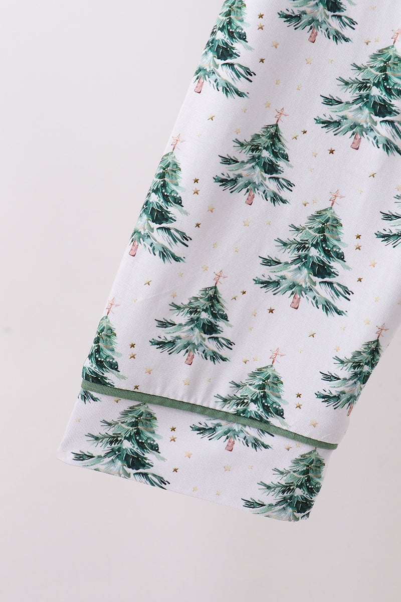 Green Christmas tree bamboo pajama set