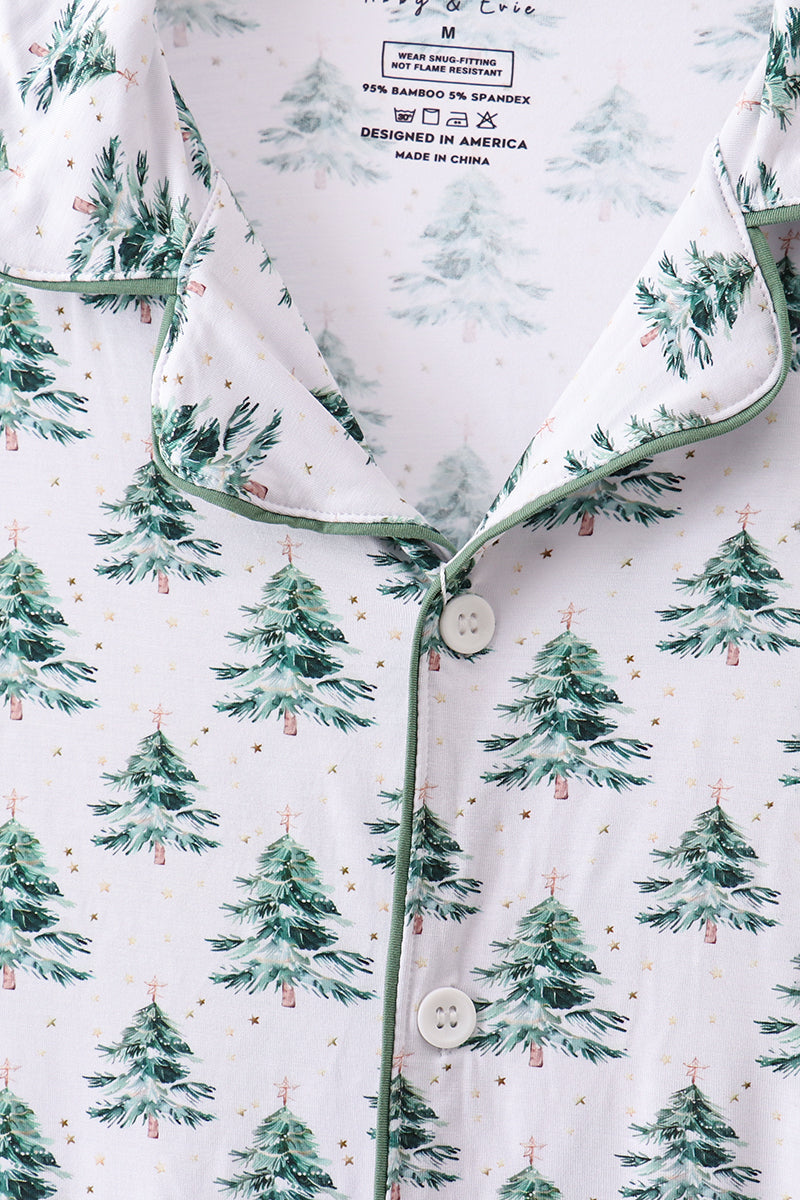 Green Christmas tree bamboo pajama set