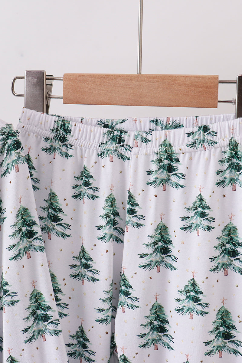Green Christmas tree bamboo pajama set