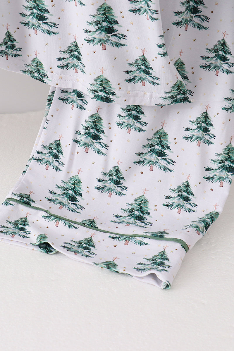 Green Christmas tree bamboo pajama set