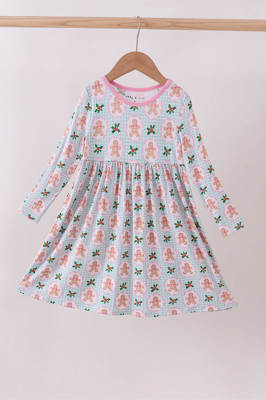 Christmas Bamboo Dress - Gingerbread man