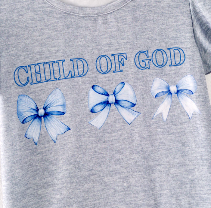 CHILD OF GOD Grey Blue Bow Pant Set