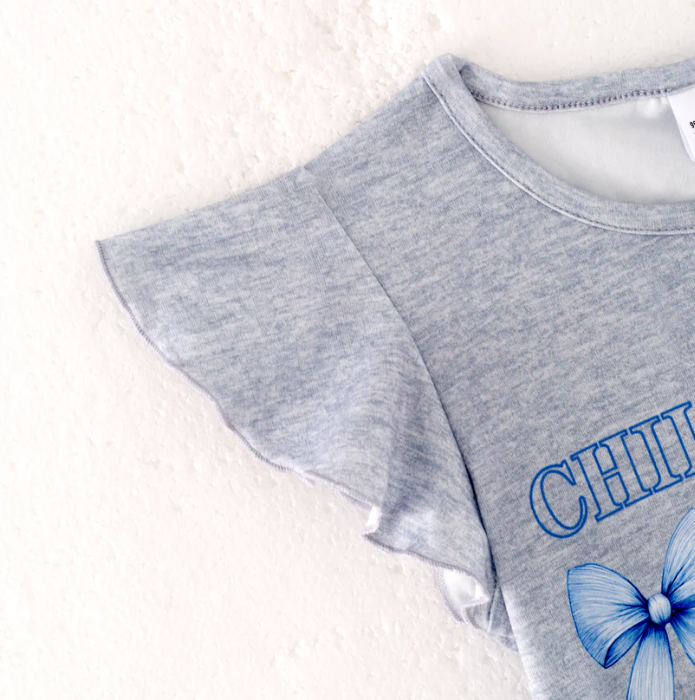 CHILD OF GOD Grey Blue Bow Pant Set
