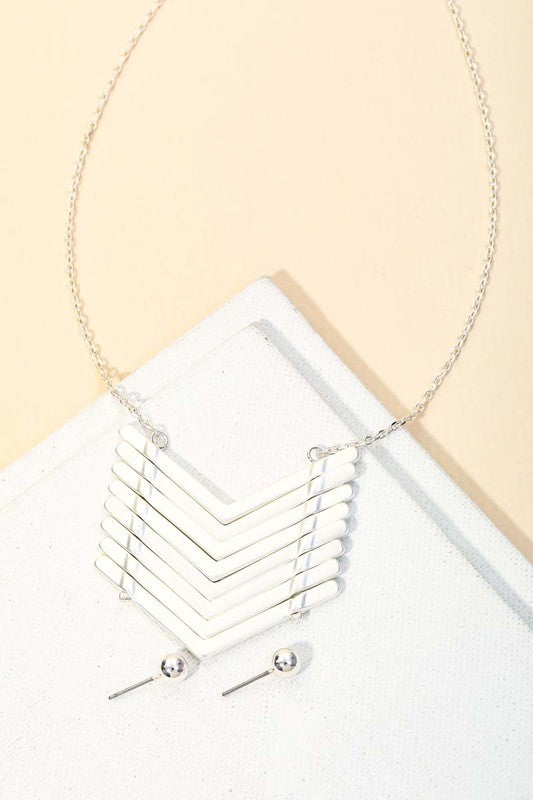 Chevron Necklace & Earrings Set