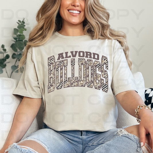 Alvord Bulldogs Camo - Can be customized for any school