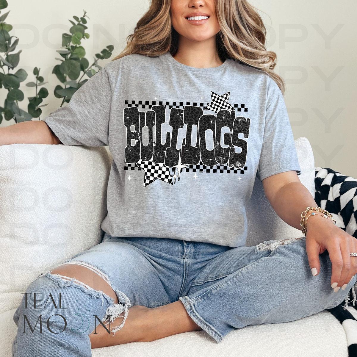 Leopard Check Bulldogs - Can be Customized For Your Team