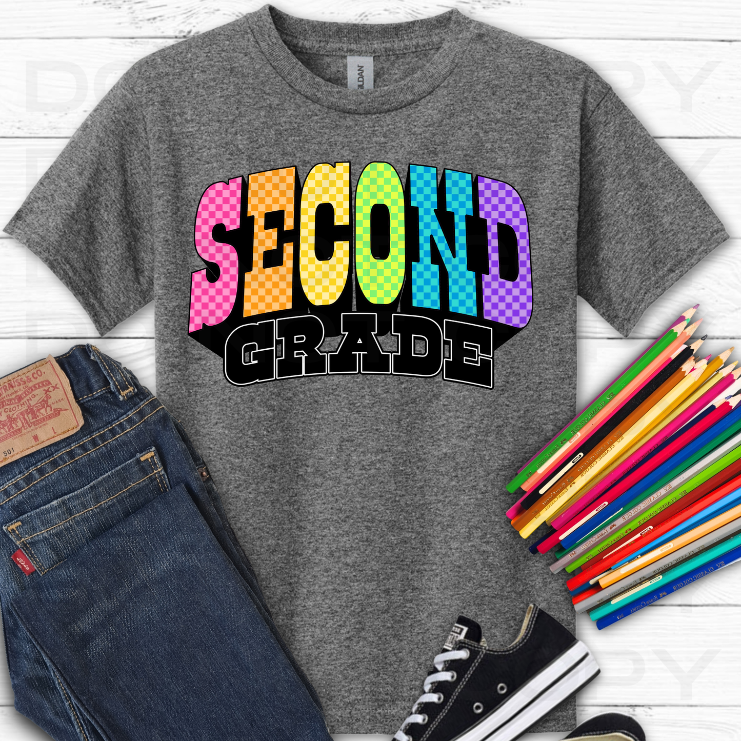 Grade Level Neon Checkered