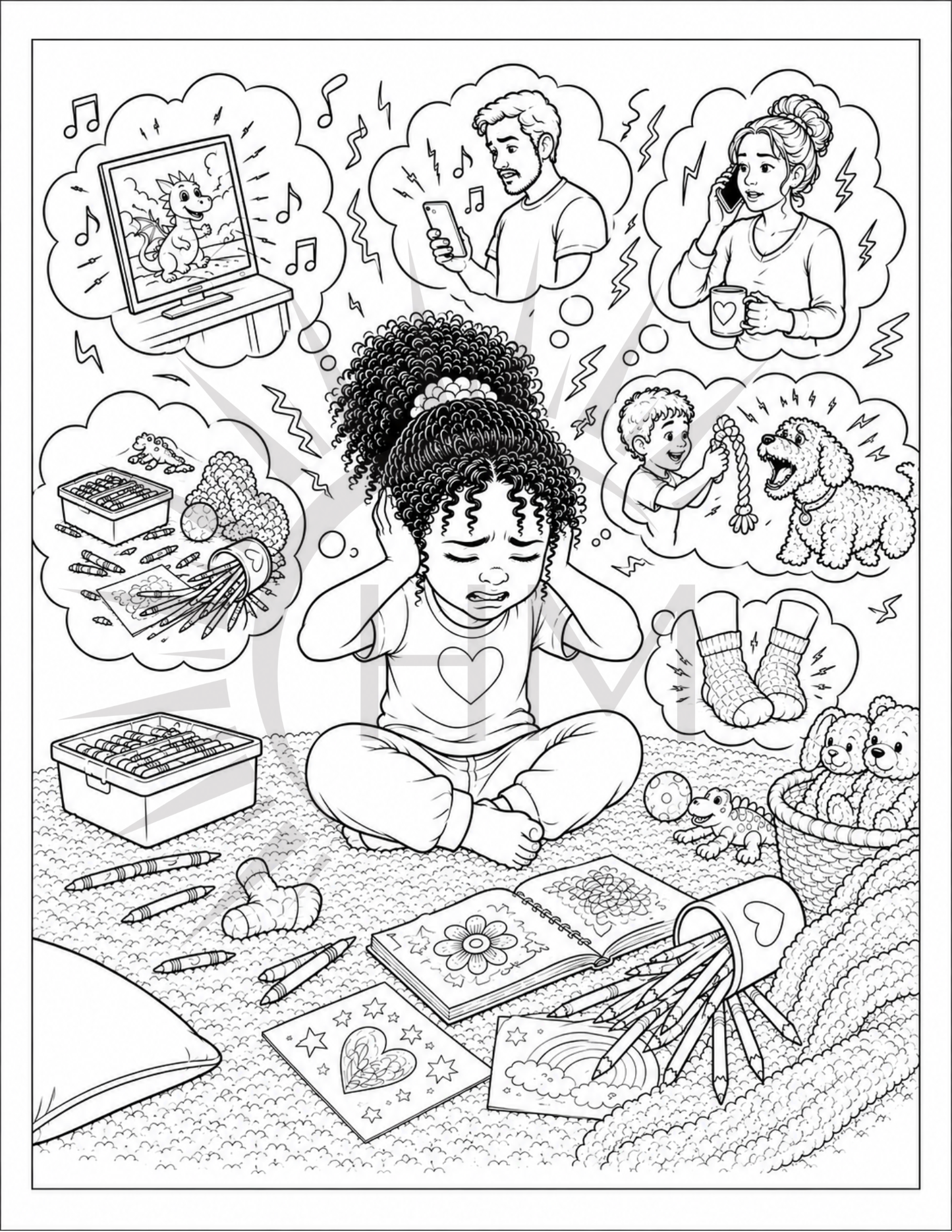 My Mind is too Loud Coloring Pages