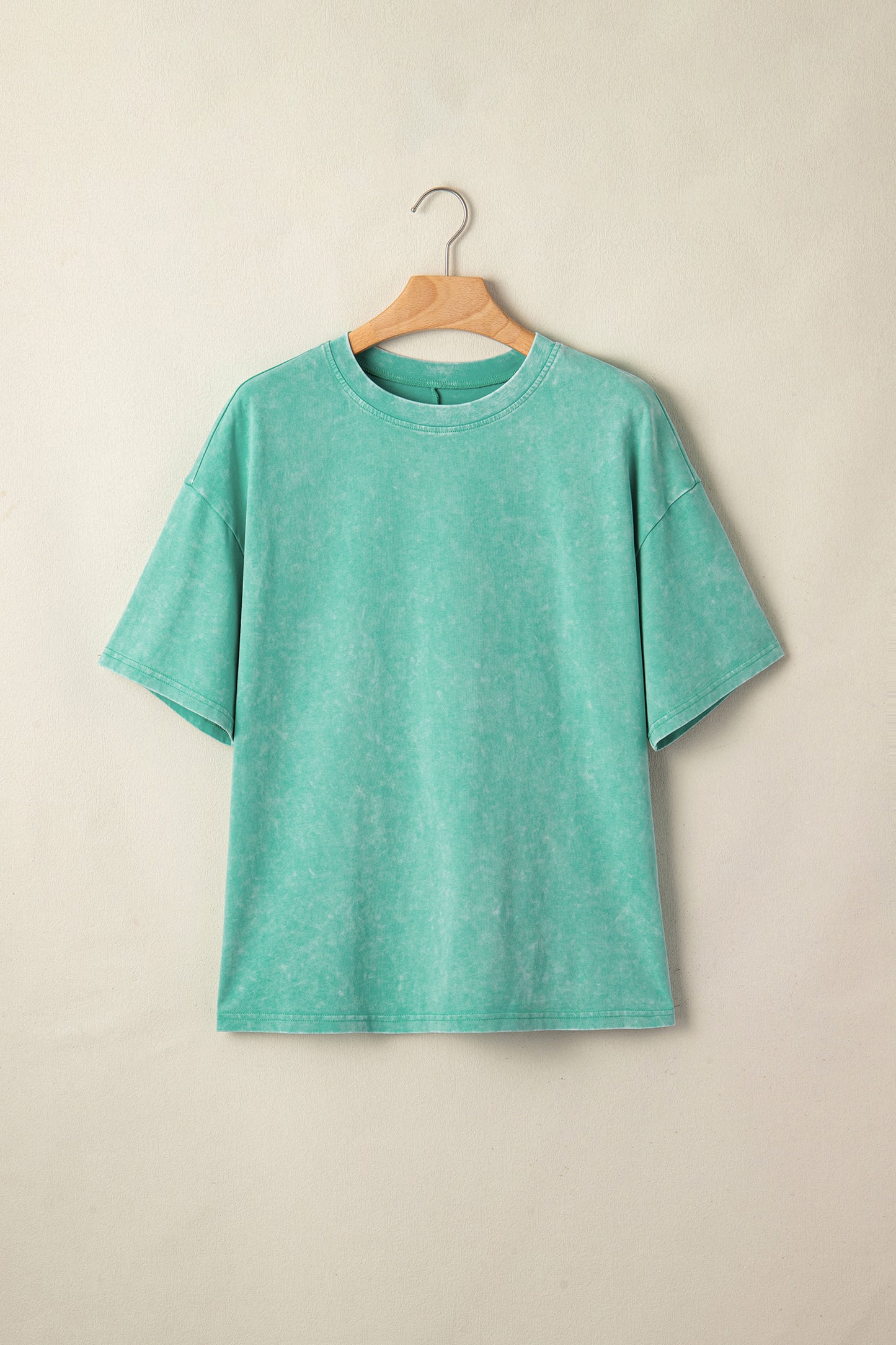 Dark Grey Solid Color Cotton Mineral Washed Oversize Tee