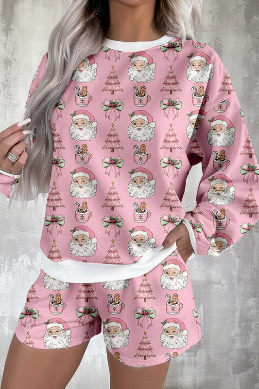 Pink Santa Claus Pajama Set