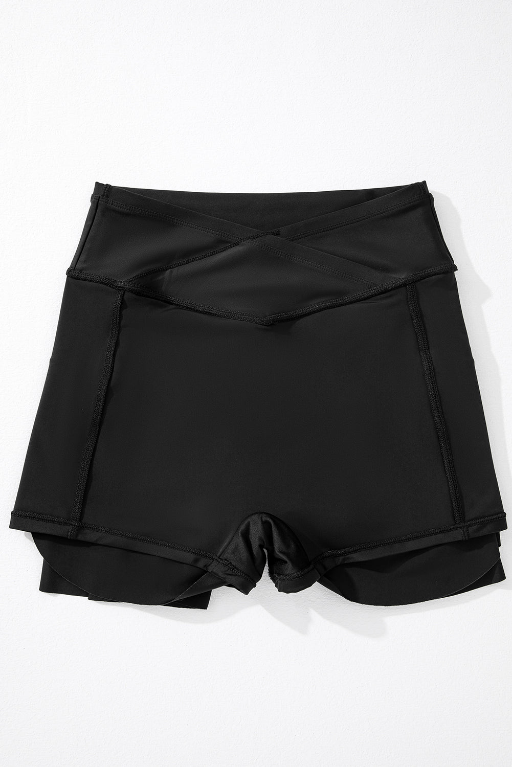 Black Tummy Control Cross Waist Skorts