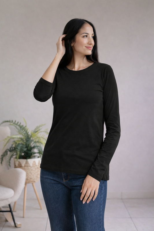 Comfort Fit Black Long Sleeve
