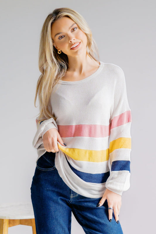 Radiant Skies Striped Pullover