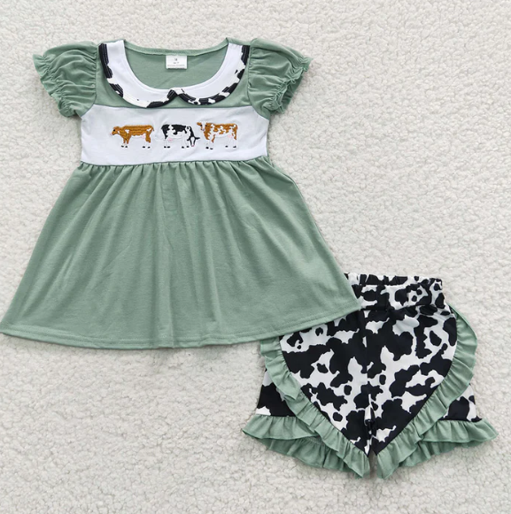Cow Summer Short Set, Sibling Set
