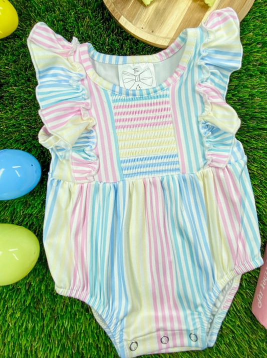 Classic Stripes Girls Infant Romper